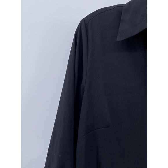 ANN TAYLOR Women's Black Solid Regular-Fit Button-Up Long Sleeve Top SZ M - Picture 3 of 12